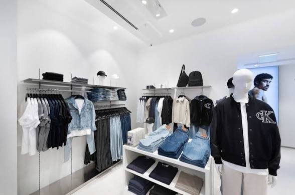 Calvin Klein denim wall display, Chatswood Chase
