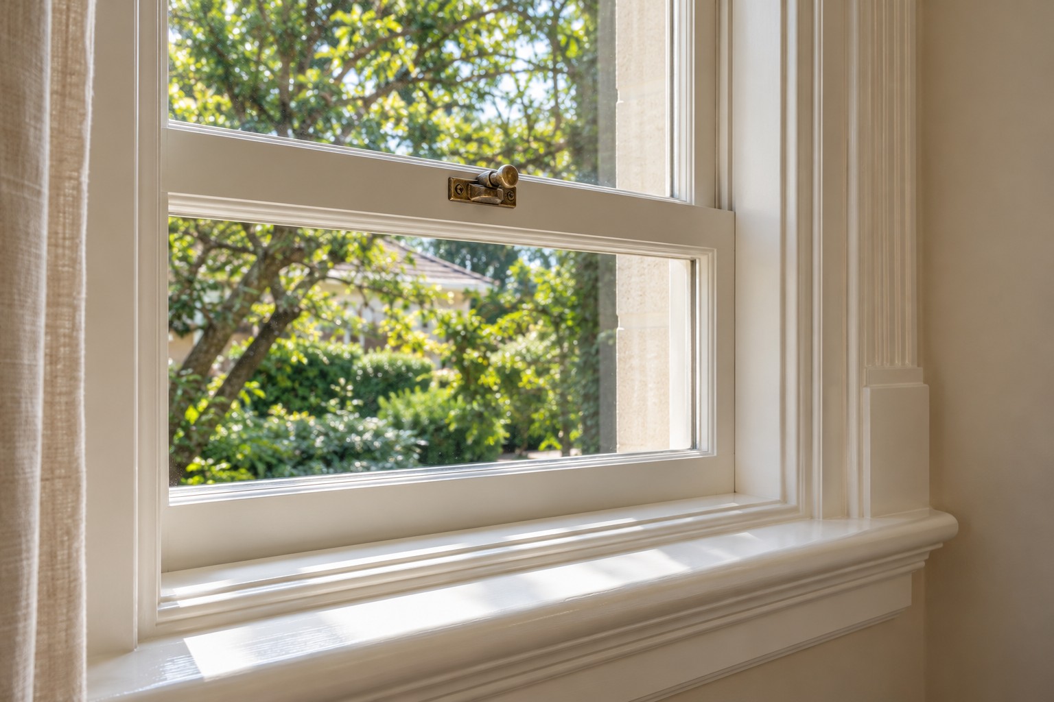 Restored timber sash window detail