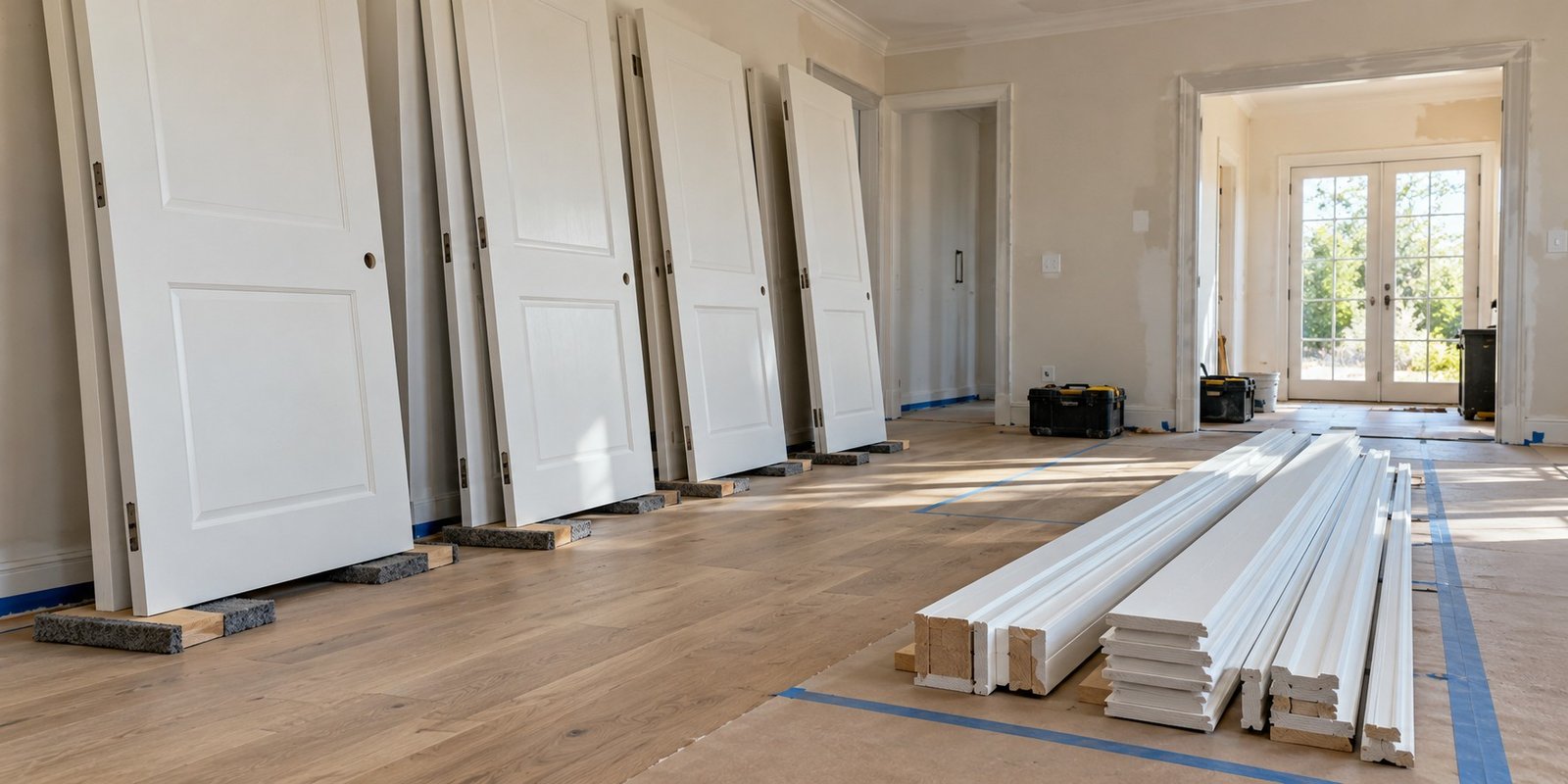 New doors and trim ready for paint
