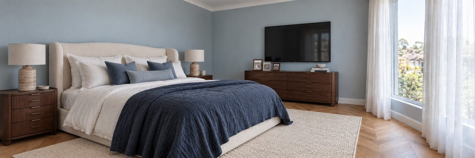Freshly painted bedroom